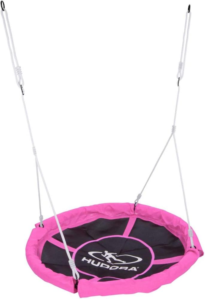 Hudora 72148 'Nestschaukel 110', ab 3 Jahren, Kunststoffgeflecht Ø 110 cm, höhenjustierbar, max. belastbar bis 100 kg, pink Bild 1