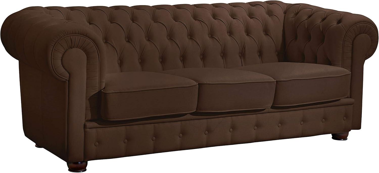 Bridgeport Sofa 3-Sitzer Polyurethan Braun Buche Nussbaumfarben Bild 1