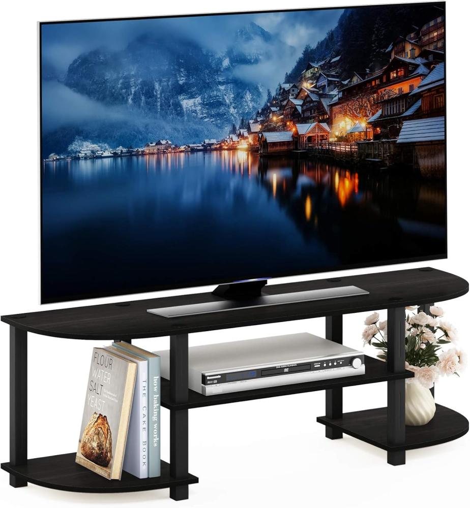 Furinno TV-Regal mit 4 Ablageflächen, holz, Espresso/Schwarz, 34. 04 x 34. 04 x 40. 39 cm Bild 1