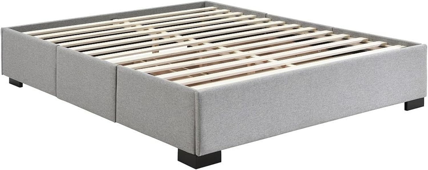 Vente-unique - Bettgestell mit Schubladen 140 x 190 cm - Stoff - Grau - KOLANE von YSMÉE Bild 1