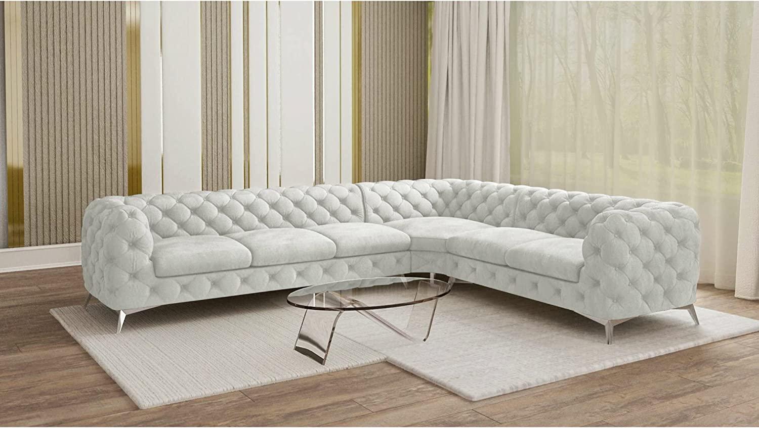 Stylefy Hawana Ecksofa Kunstleder CAYENNE Weiß Rechts Bild 1