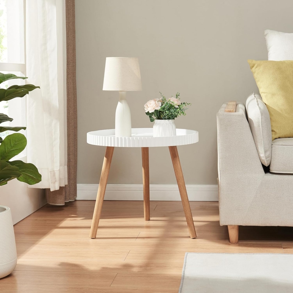 Beistelltisch Bongard Ø50x45 cm Weiß [en. casa] Bild 1