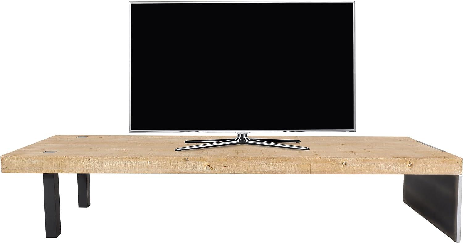 Lowboard HWC-L75, TV-Rack Fernsehtisch TV-Tisch, Industrial Massiv-Holz MVG-zertifiziert 40x200x60cm, natur Bild 1