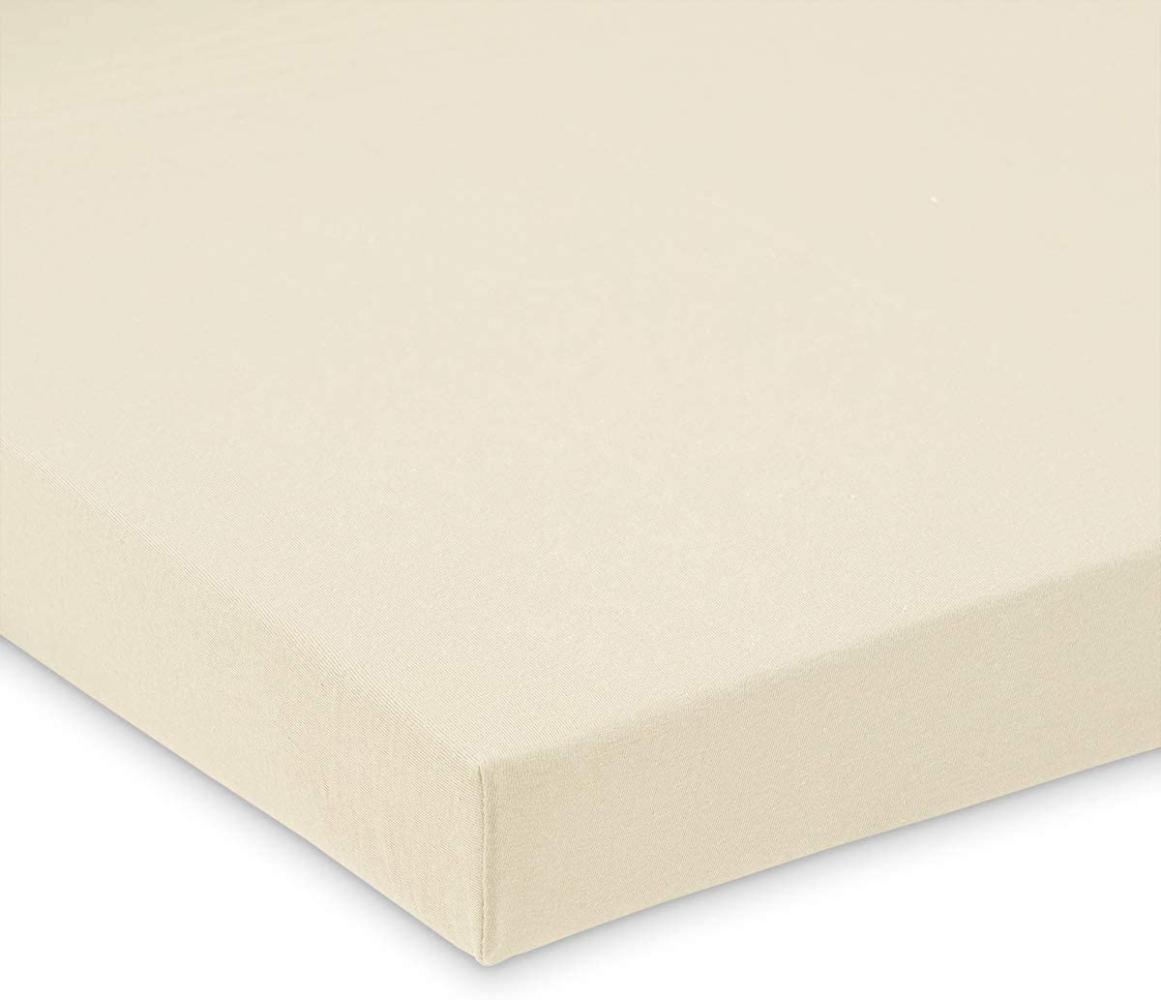 FabiMax BIO Jersey Spannbettlaken für Laufgitter 75x100 cm, beige Bild 1