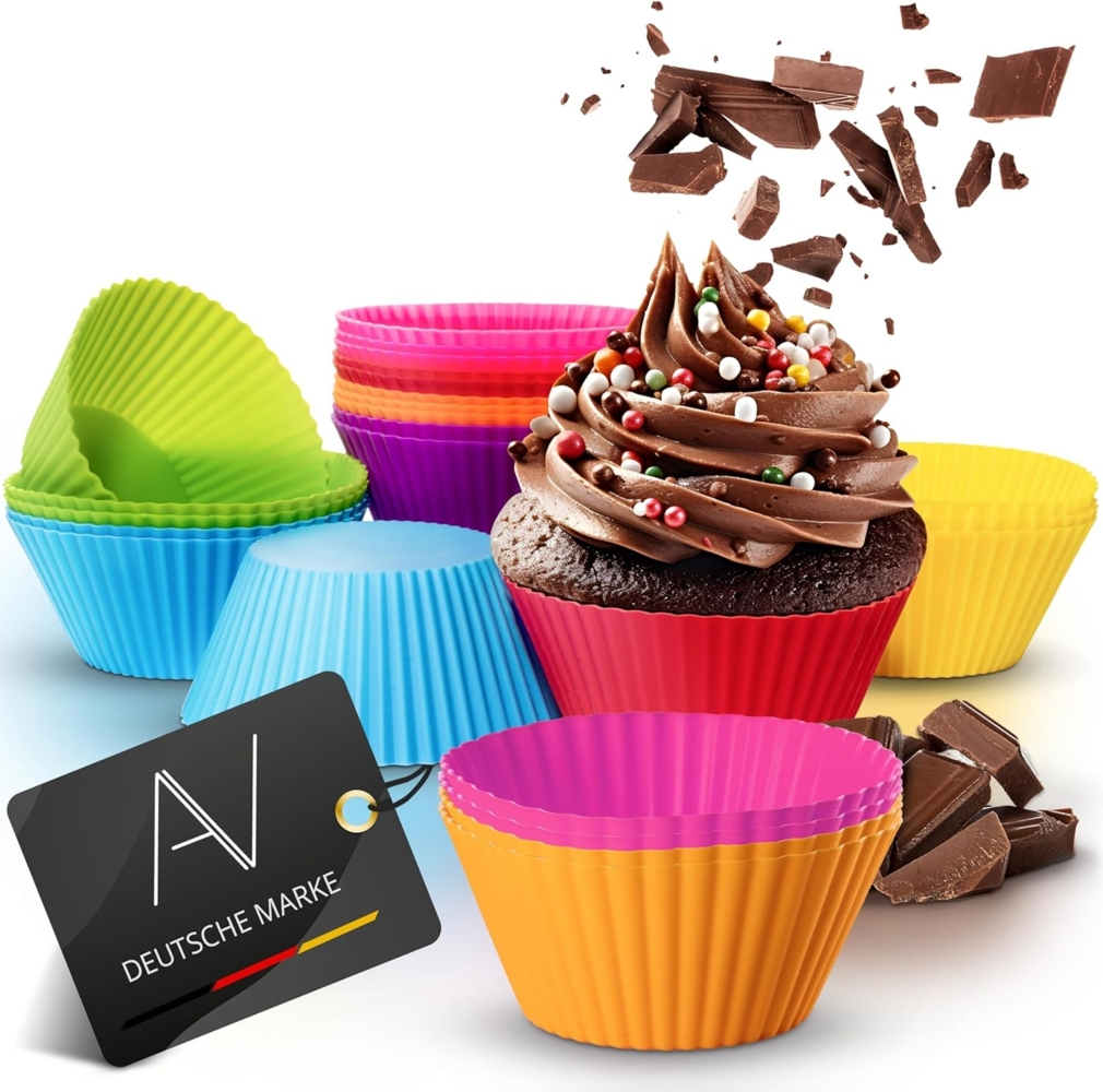 AVANA Muffinform Wiederverwendbare Muffinformen aus Silikon Cupcake Muffinförmchen, (24-tlg), Antihaftbeschichtet, BPA-frei, umweltschonend, 8 Farben Bild 1