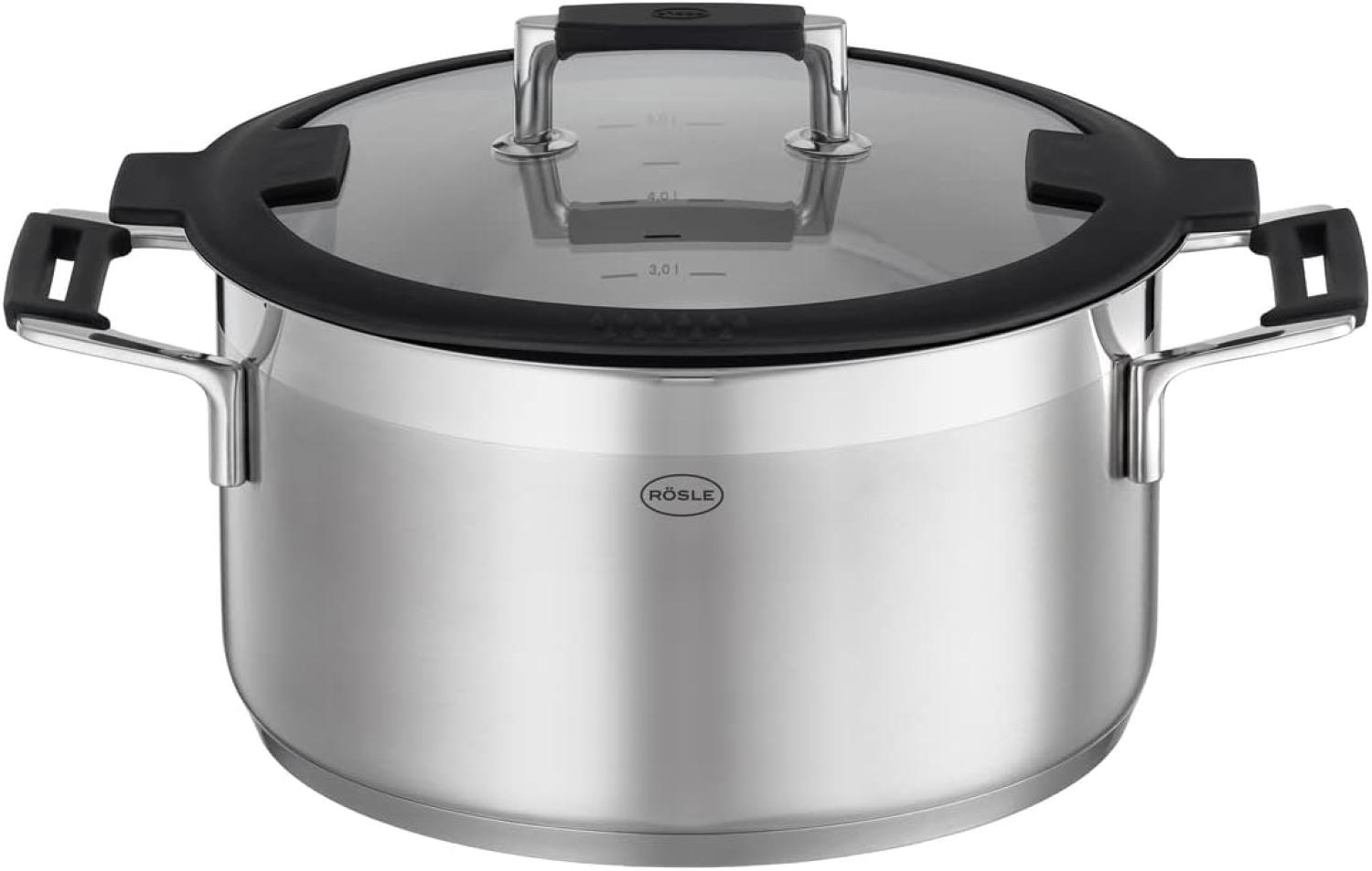 Rösle Pot with glass lid Silence Pro 5. 8 litres 24 cm Steel Bild 1