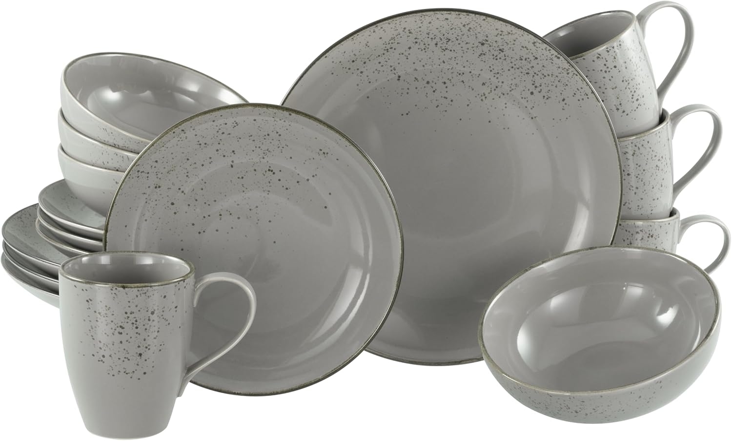 CreaTable Kombiservice Nature Collection, Kombi-Service 16-tlg (16-tlg), 4 Personen, Steinzeug, Handwerklicher Look, Vintage Bild 1