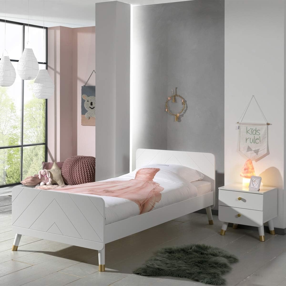Vipack 'Billy' 2-tlg. Bett-Set lackiert Satin Weiß Bild 1