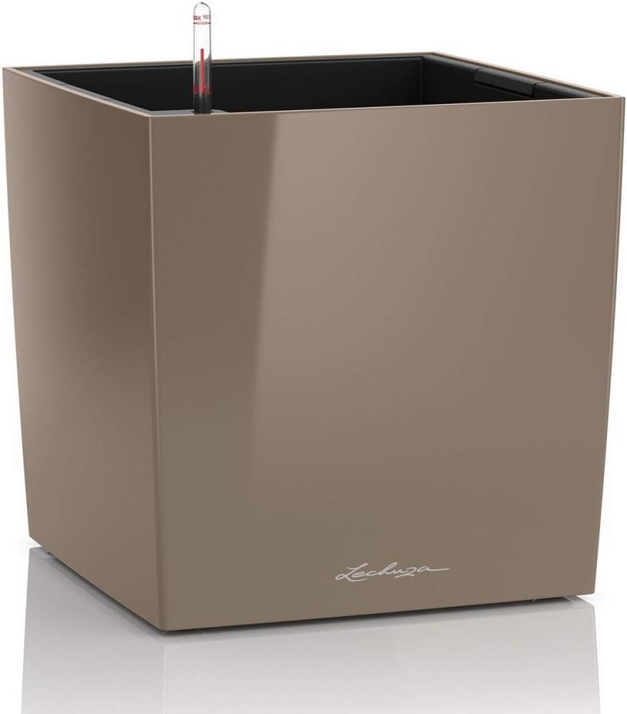 LECHUZA CUBE Premium 40 taupe hochglanz 16365 Bild 1