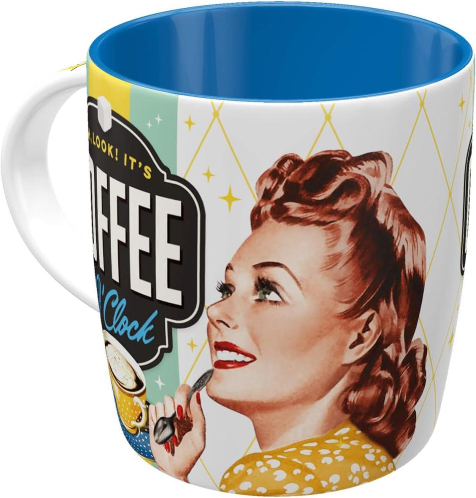 Nostalgic Art Retro Kaffee Becher Say it 50's Coffee O' Clock, Lustige große Retro Tasse mit Spruch, Geschenk Idee für Vintage Fans, 330 ml Bild 1