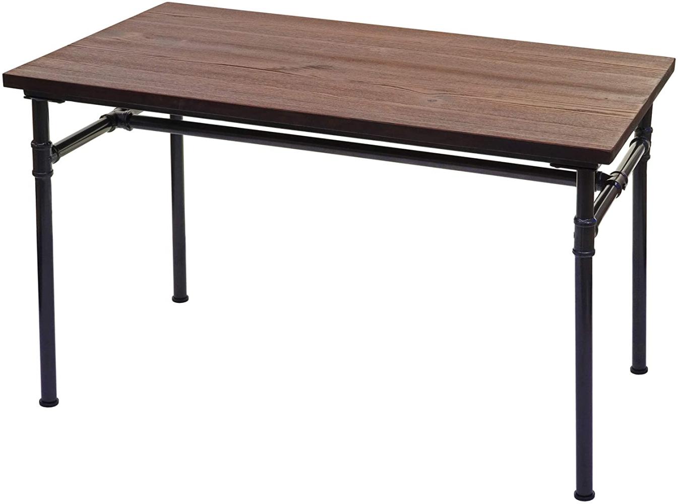 Esstisch HWC-H10b, Tisch Bistrotisch, Metall Ulme Holz Industrial Gastronomie MVG schwarz-braun 120x70cm Bild 1