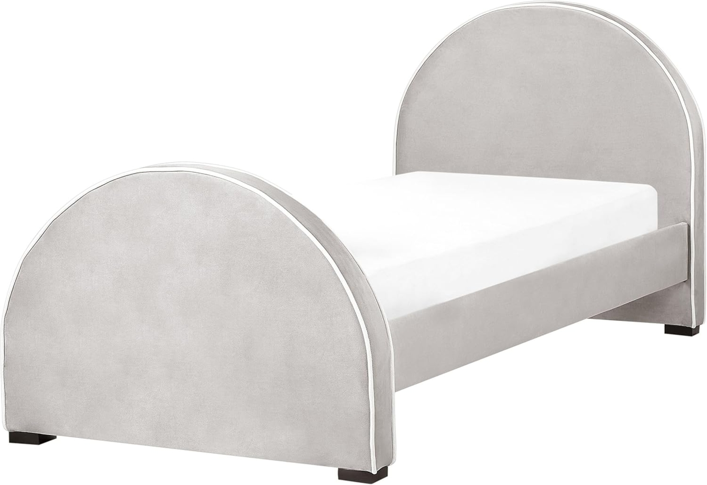 Bett mit Lattenrost NOZAY 90 x 200 cm Samtstoff Hellgrau Bild 1