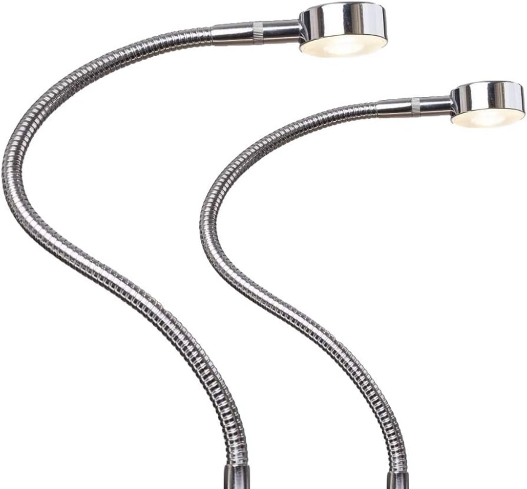 kalb Bettleuchte LED Leseleuchte Bettlampe Flexleuchte chrom silbergrau Touch Schalt, warmweiß Bild 1