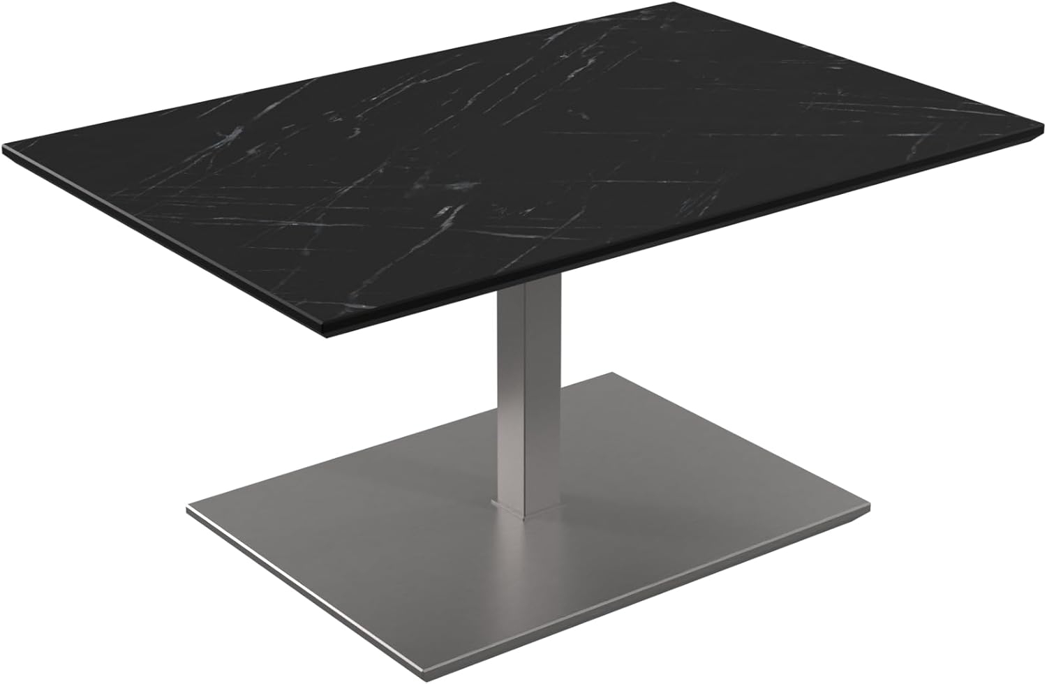 Vierhaus, 1426-MMN-EST, HPL/MDF/Metall, höhenverstellbar + rollbar, 90 x 60 x 47-65 cm, Marmara Nero/Silber Bild 1