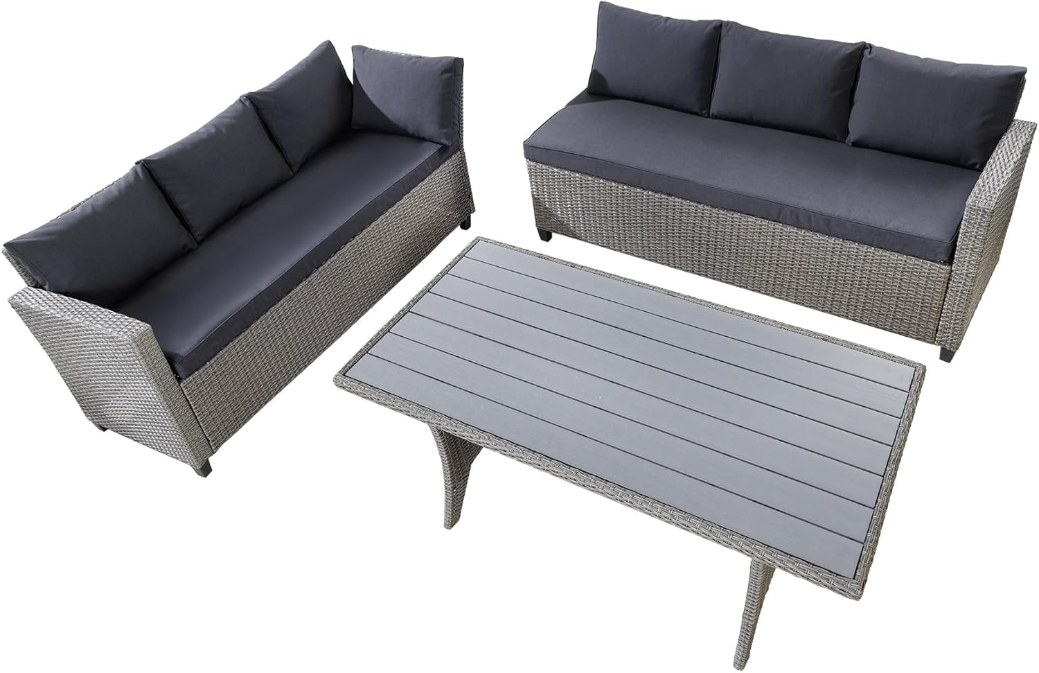 riess-ambiente Sitzgruppe MONACO 240cm anthrazit / grau, (Set, 1-tlg), Gartenmöbel · wetterfeste Ecklounge inkl. Tisch · Outdoor · Design Bild 1