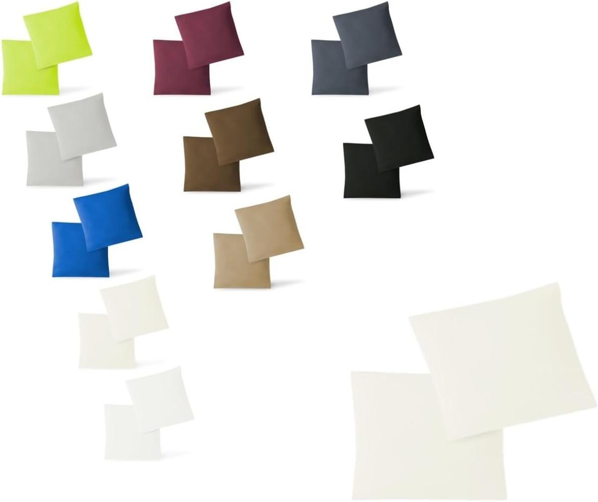 Jersey Kissenbezug, 2er Set, Natur, 40x40 cm Bild 1