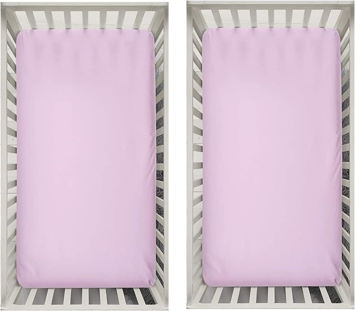 DuDu N Girlie Baumwolle Jersey Kinderbett Spannbettlaken, 60x120 cm, 2-teilig, pink Bild 1