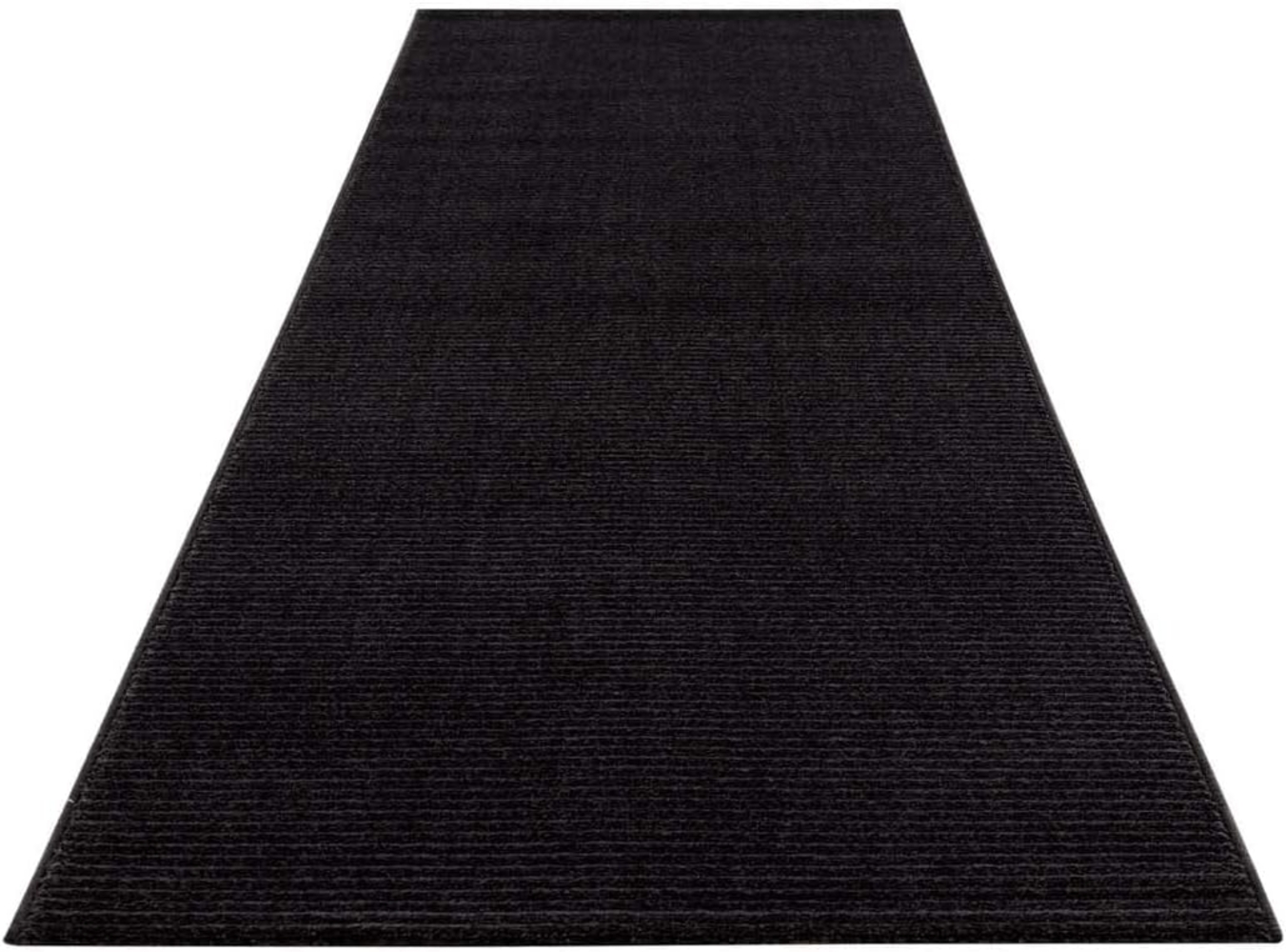 Teppich Läufer Flur - Anthrazit - 80x300cm - Meliert Muster - Einfarbig - Hoch Tief Effekt - Kurzflor Weich Korridor Dekoration - Deko Teppiche Bild 1