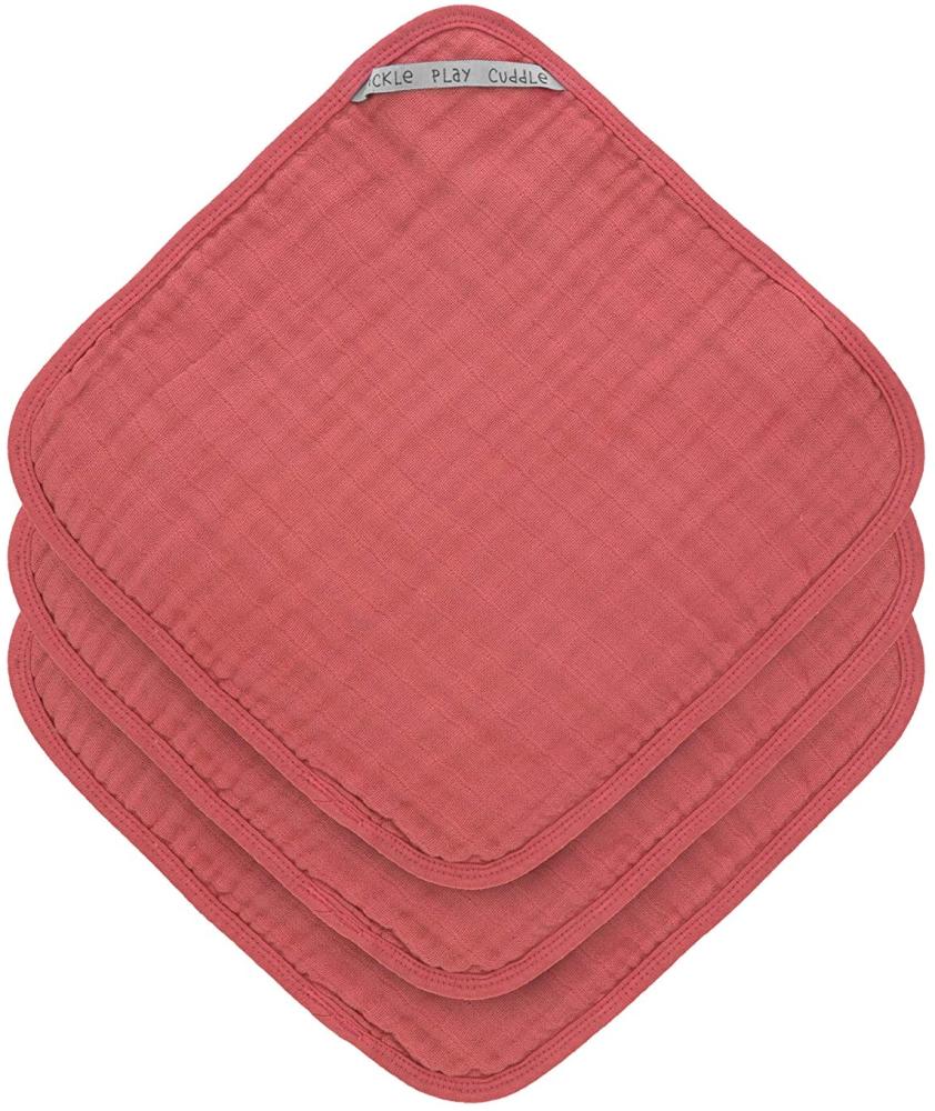 Lassig Muslin Washcloth 3st Rosewood Rot Bild 1