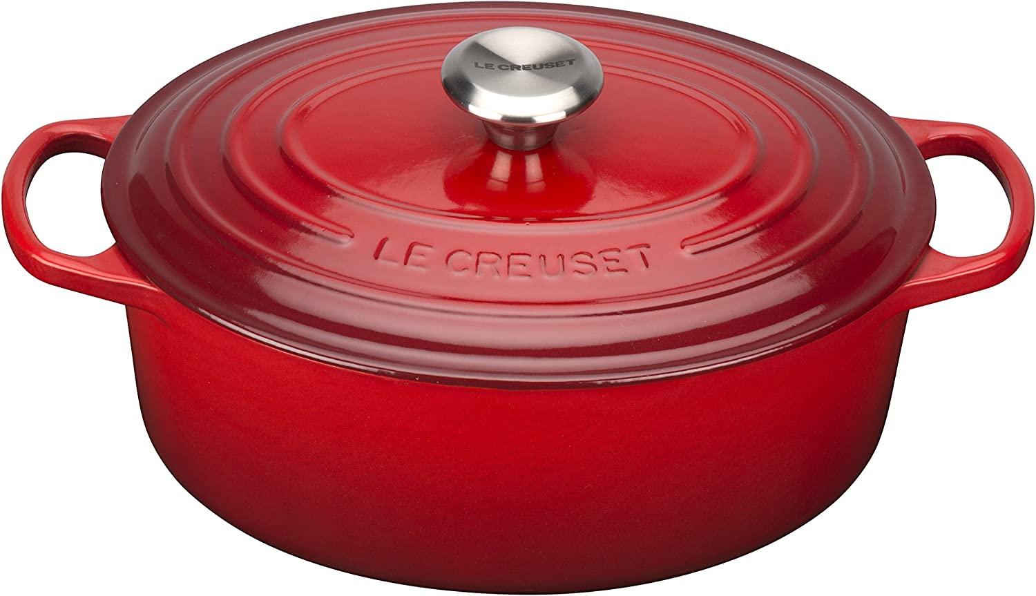 Le Creuset Bräter 'Signature' , Gusseisen , Oval, für alle Herdarten und Induktion geeignet, Kirschrot, 40,0 cm Bild 1