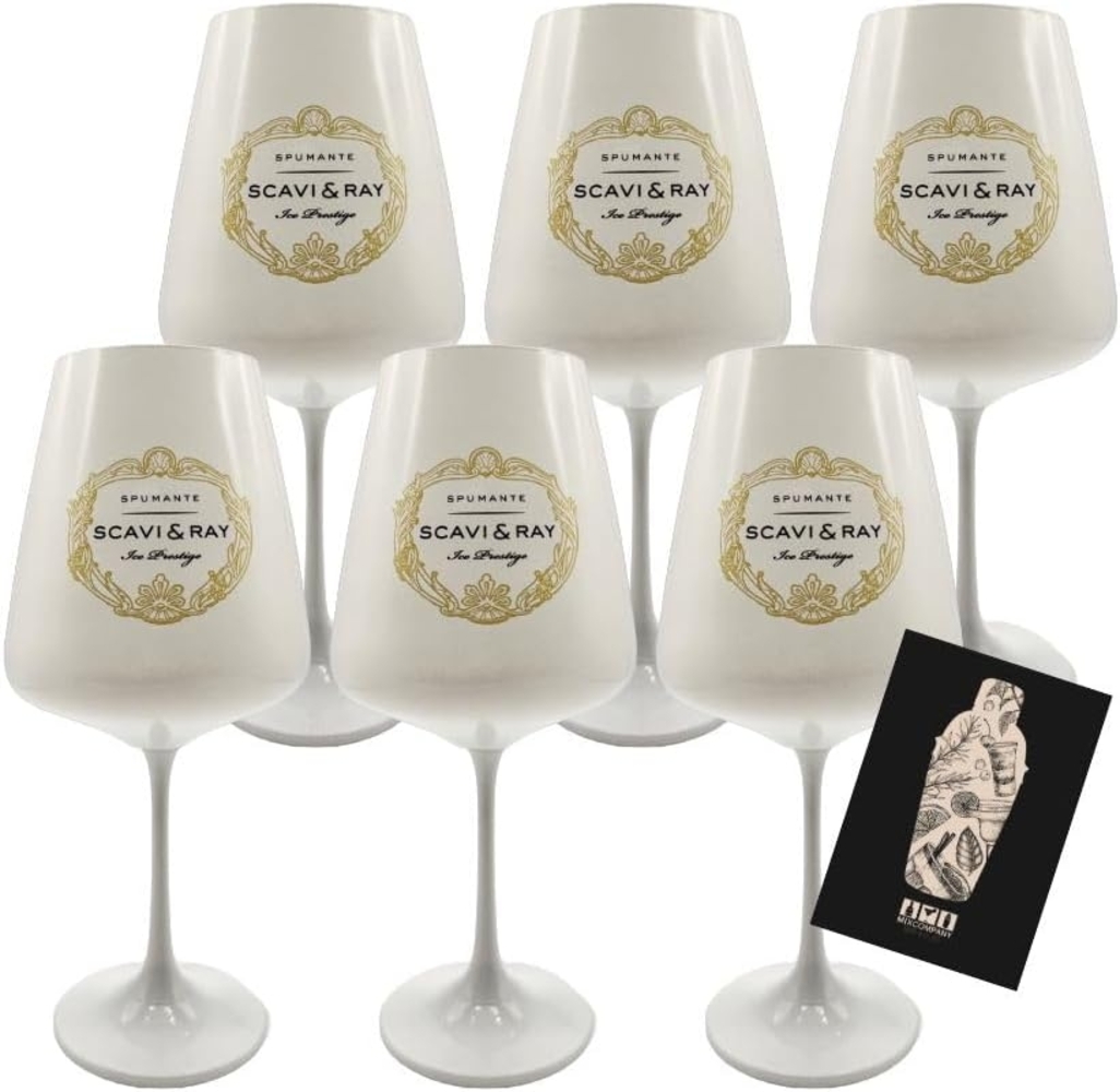 Scavi & Ray ICE White Gläser – 6er Set | Edle Premium-Weingläser für Prosecco, Cocktails & Sommerdrinks | 0,2L geeicht Bild 1