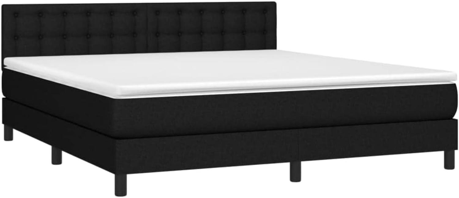 vidaXL Boxspringbett mit Matratze & LED Schwarz 180x200 cm Stoff 3133495 Bild 1