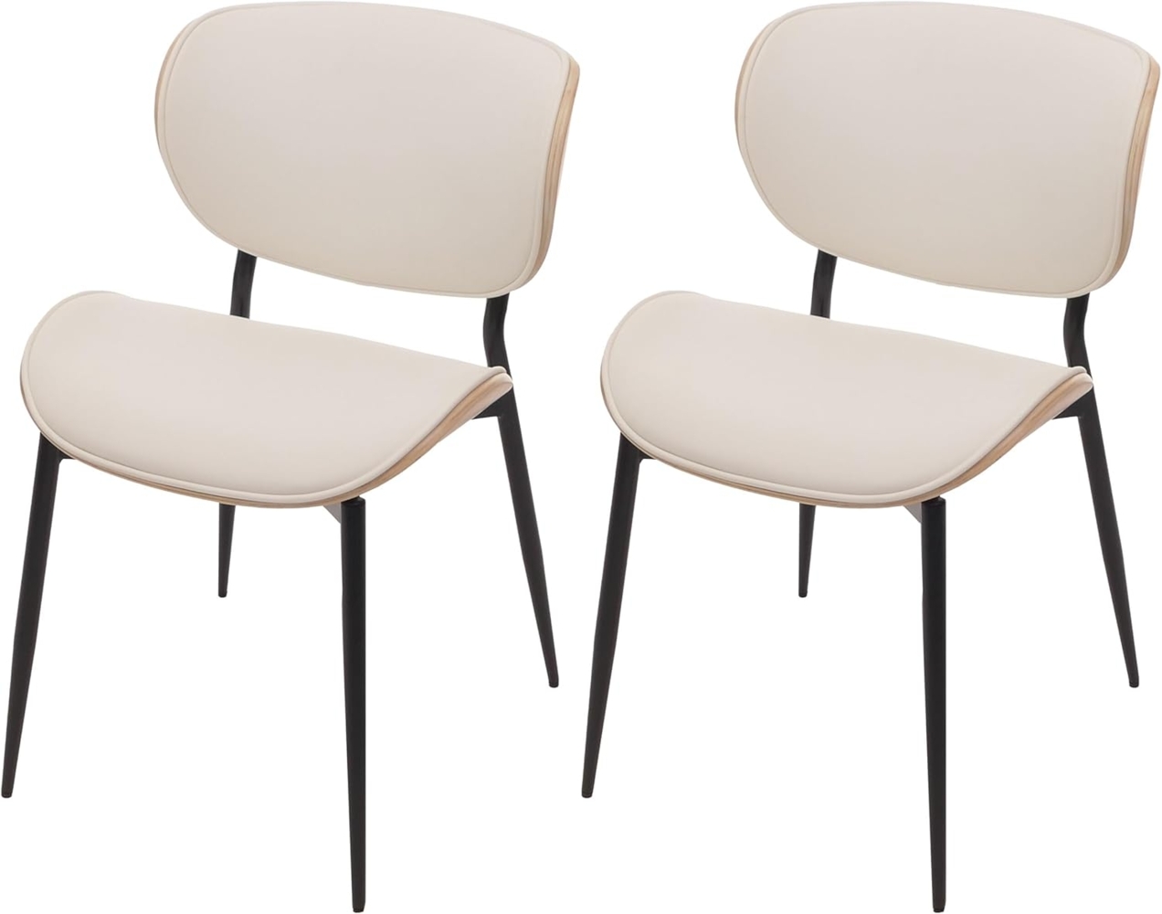 2er-Set Esszimmerstuhl HWC-O45, Stuhl, Bugholz Kunstleder 280g/m² Öko-Tex FSC® ~ natur, weiß Bild 1