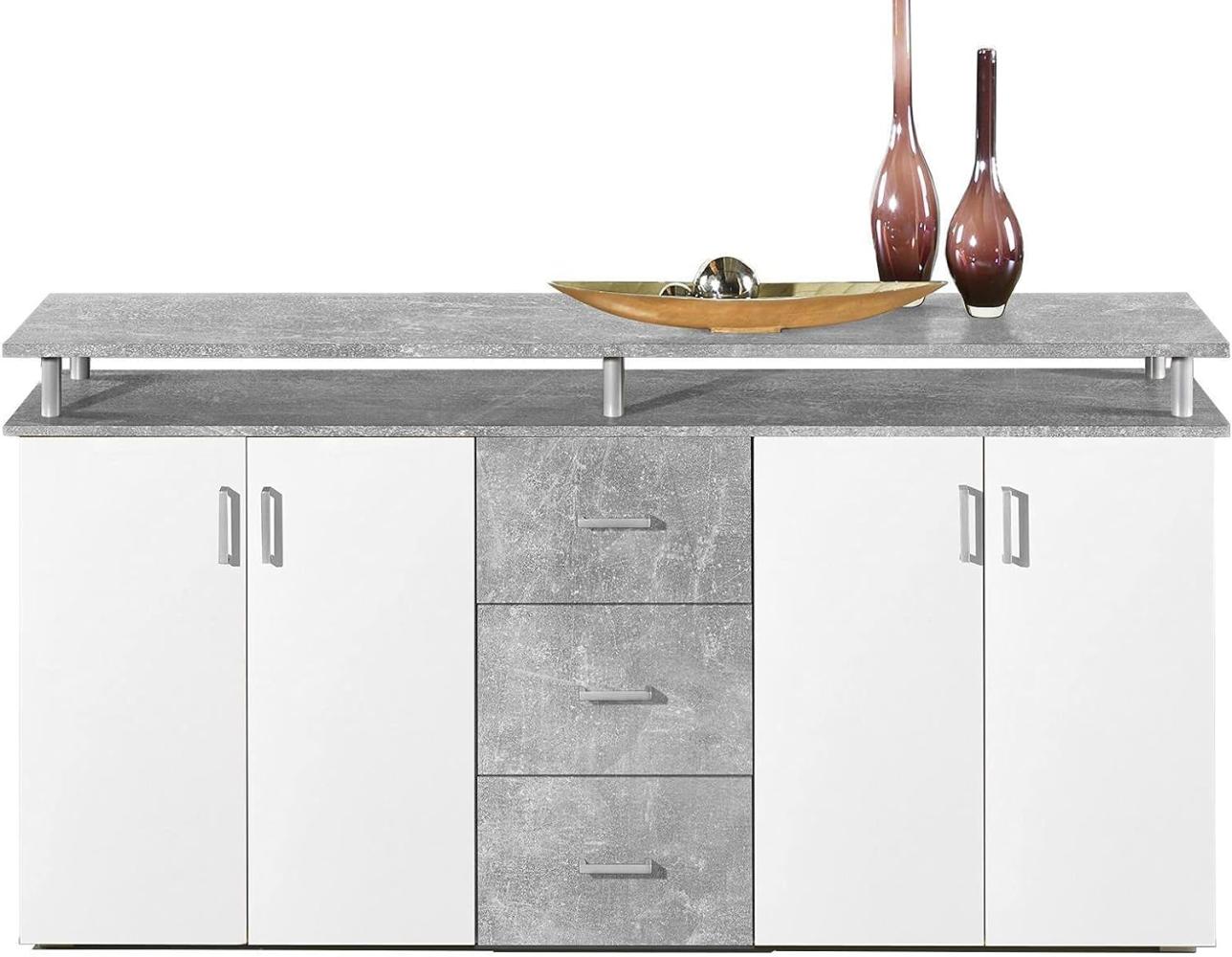 Highboard >Lyndy< in Beton - 178x90x38cm (BxHxT) Bild 1