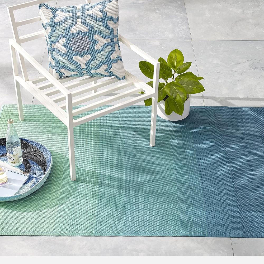 Fab Hab Outdoorteppich Big Sur aus recyceltem Plastik teal-türkis wetterfest 180x270 cm Bild 1