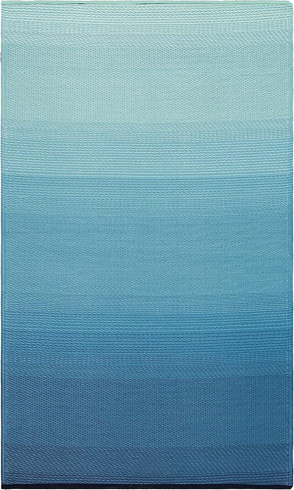 Fab Hab Outdoorteppich Big Sur aus recyceltem Plastik teal-türkis wetterfest 180x270 cm Bild 1