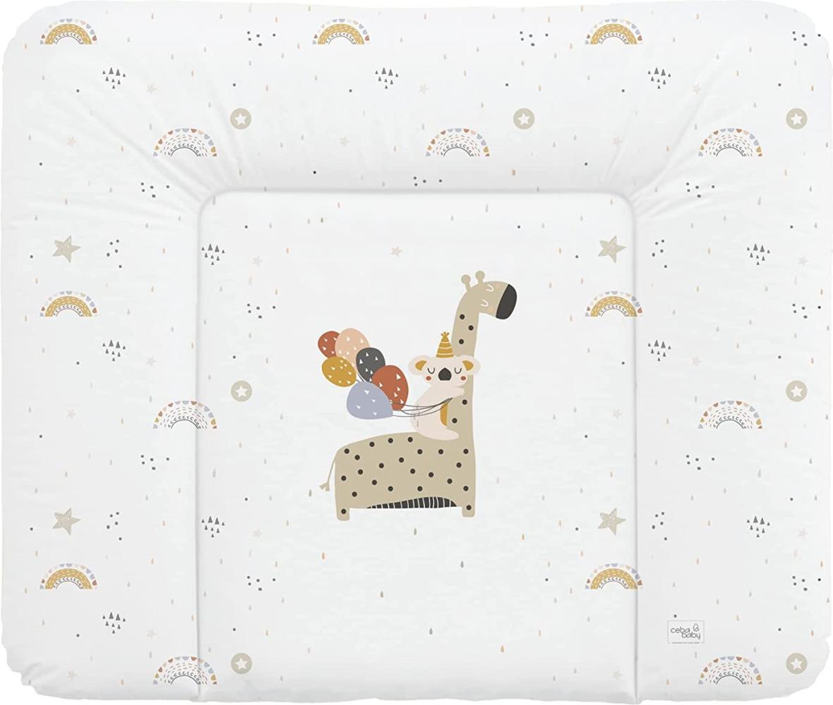 Ceba Baby Wickelauflage weiche Wickelunterlage Baby Wickeltischauflage Abwaschbar 85x72 Wasserfarben Kollektion - Giraffe Bild 1