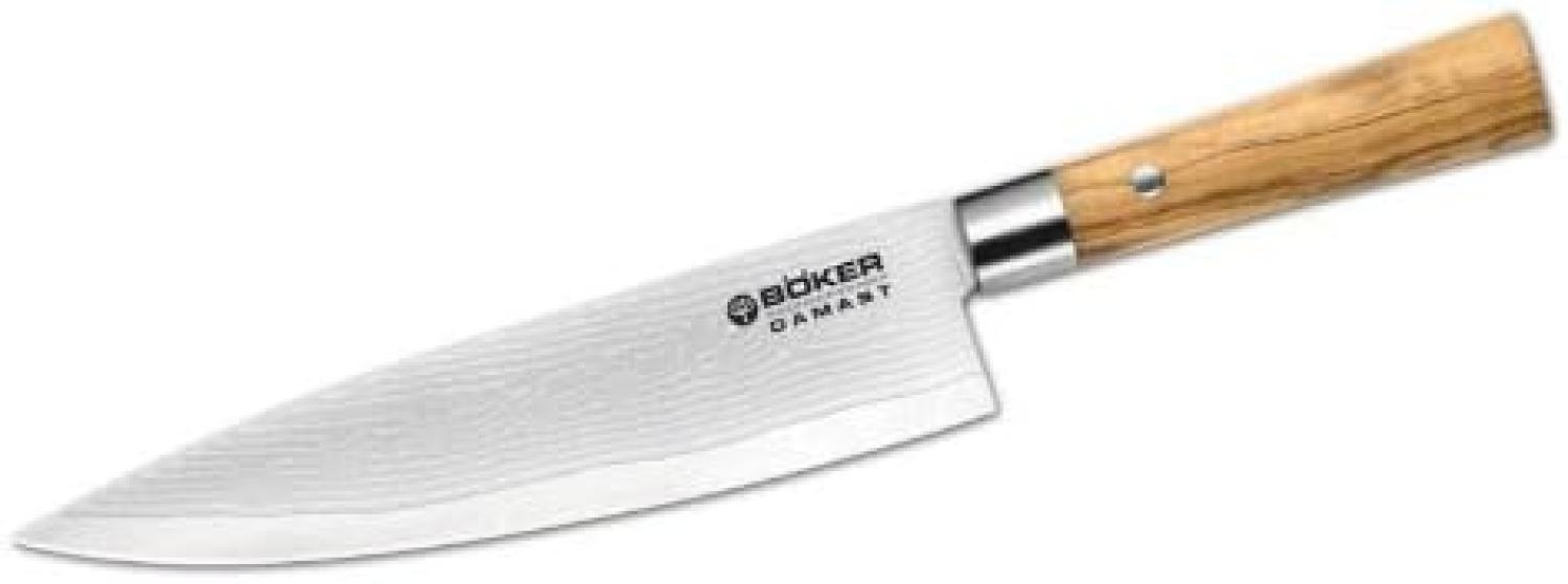 Böker Damast Olive Kochmesser Groß Bild 1