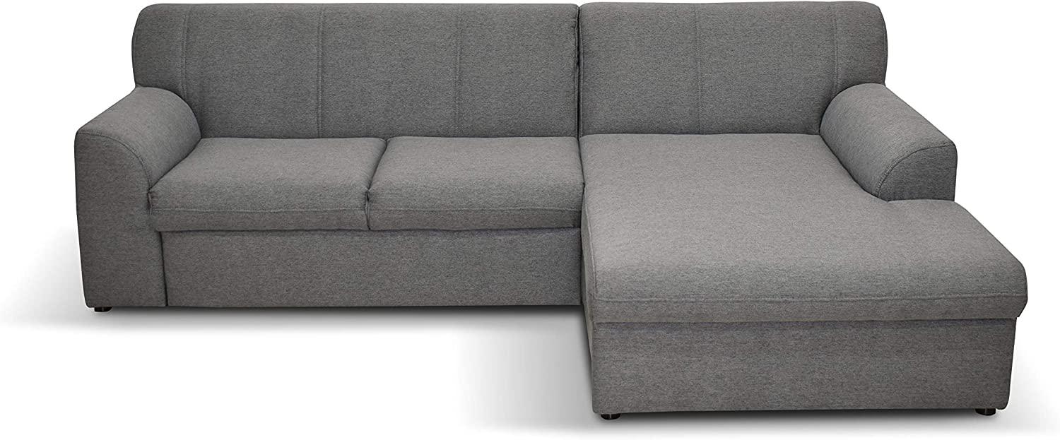 DOMO Collection Ecksofa Topper | moderne Couch in L-Form | kleine Polsterecke mit Schlaffunktion | grau, 245 x 155 Bild 1