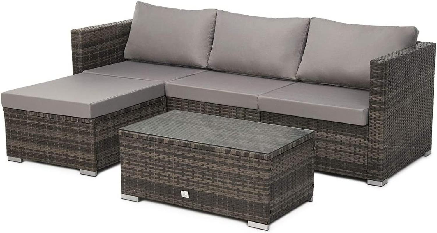 SVITA Poly-Rattan Lounge QUEENS Sofa Gartenset Garnitur Rattan Gartenmöbel Braun Bild 1