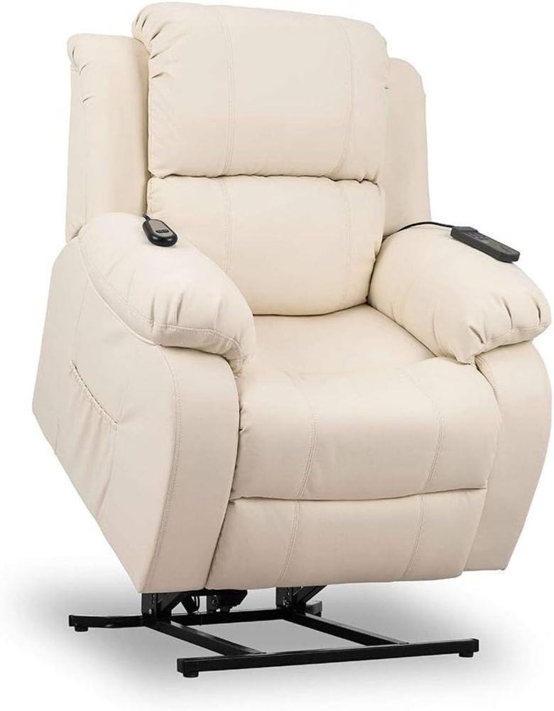 ZZ DON DESCANSO Elektrischer Relax-Sessel hebt Personen Trevi Creme, Kunstleder, Beige, Grande Bild 1