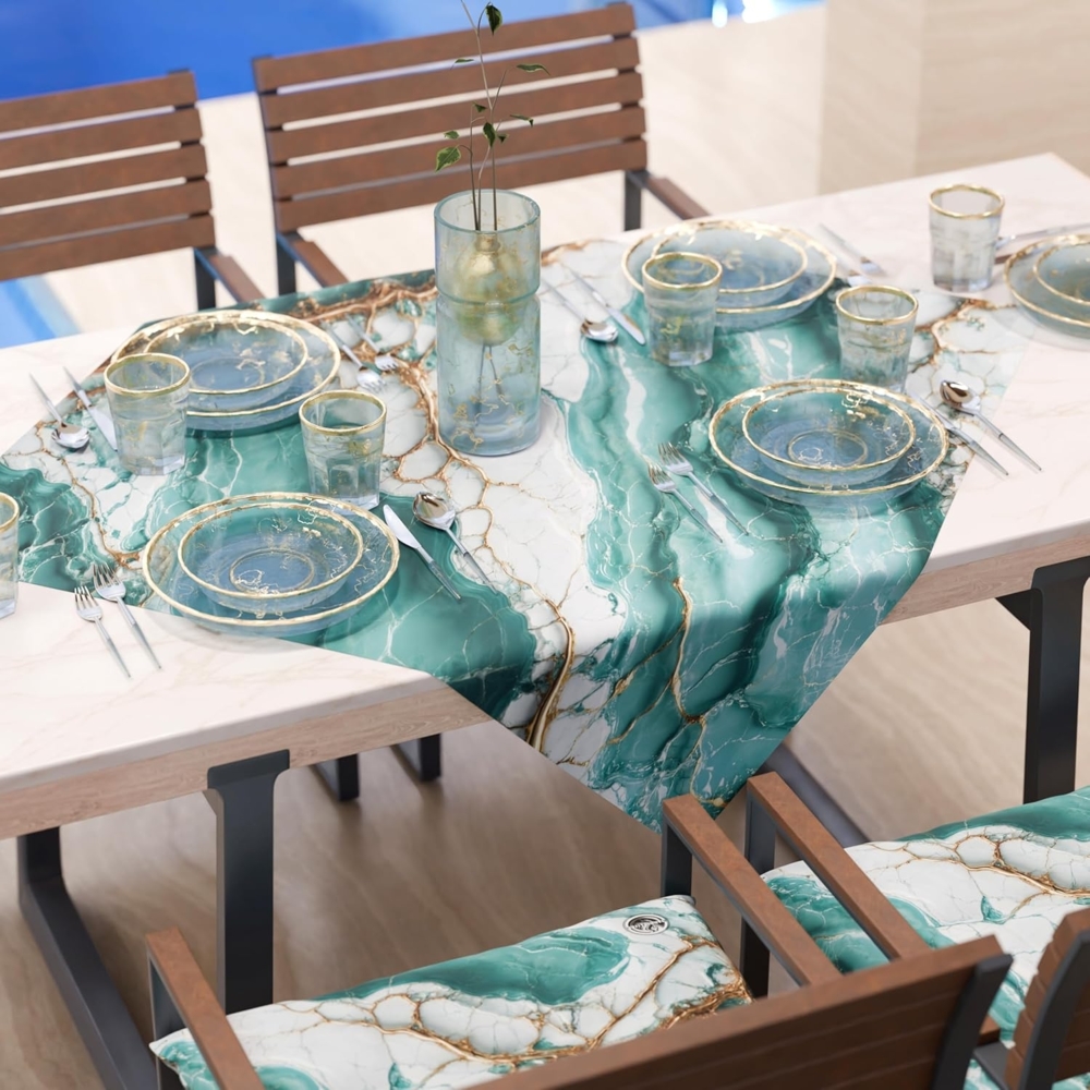 PETTI Artigiani Italiani - Moderne Mitteldecke mit hellblauem Marmoreffekt, Mitteldecke für die Küche, 90x90 cm, 100% Made in Italy Bild 1