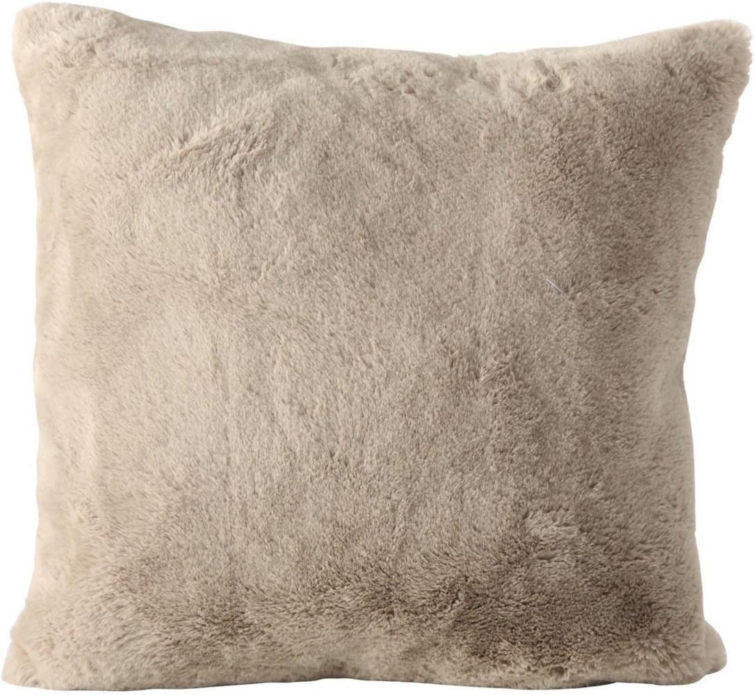 BOLTZE Dekokissen Storan, Beige, 45 x 45 cm, Plüsch, Polyester, Reißverschluss Bild 1