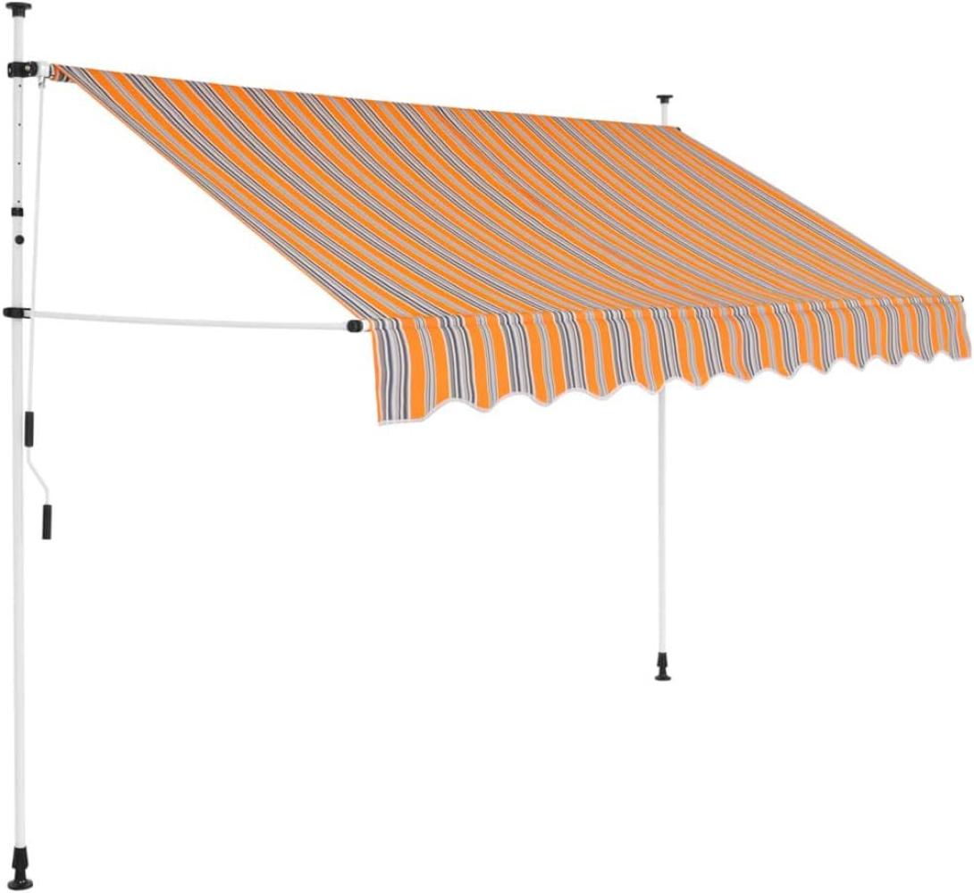 vidaXL Einziehbare Markise Handbetrieben 250 cm Gelb/Blau Gestreift 43227 Bild 1