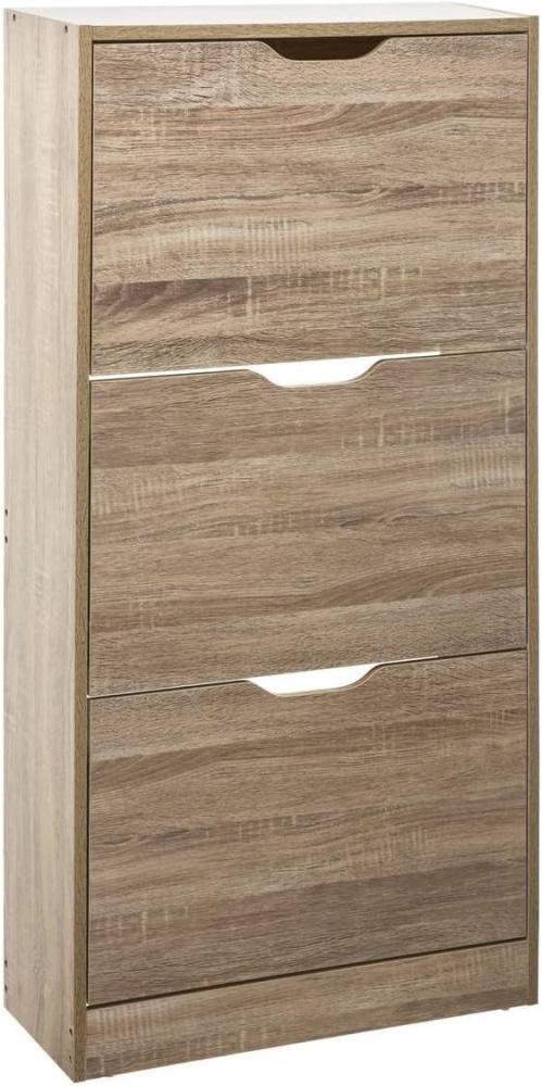 5 five simply smart Schuhschrank, mit 3 Schubladen, Eichenholz-Optik, 115 x 24 x 60 cm Bild 1