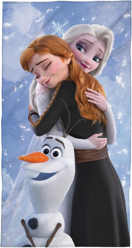BERONAGE Strandtücher Frozen die Eiskönigin Badetuch Anna, Elsa und Olaf  60x120 cm, 100% Baumwolle (1-St), Frottee in Velours-Qualität Bild 1