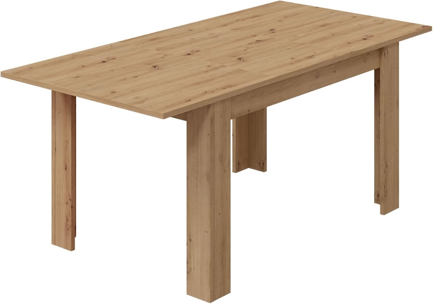 Habitdesign, ausziehbarer Esstisch, Wohnzimmer- oder Küchentisch, mit Platz für sechs Personen, Ausführung in Eiche Nodi, Maße: 140–190 x 78 x 90 cm (B x H x T), Modell Kendra Bild 1