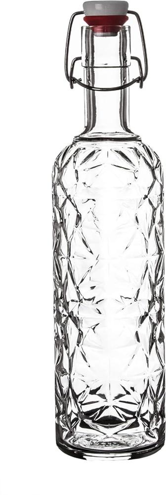 Glas Flasche Oriente 1L transparent mit Bügelverschluss Bild 1