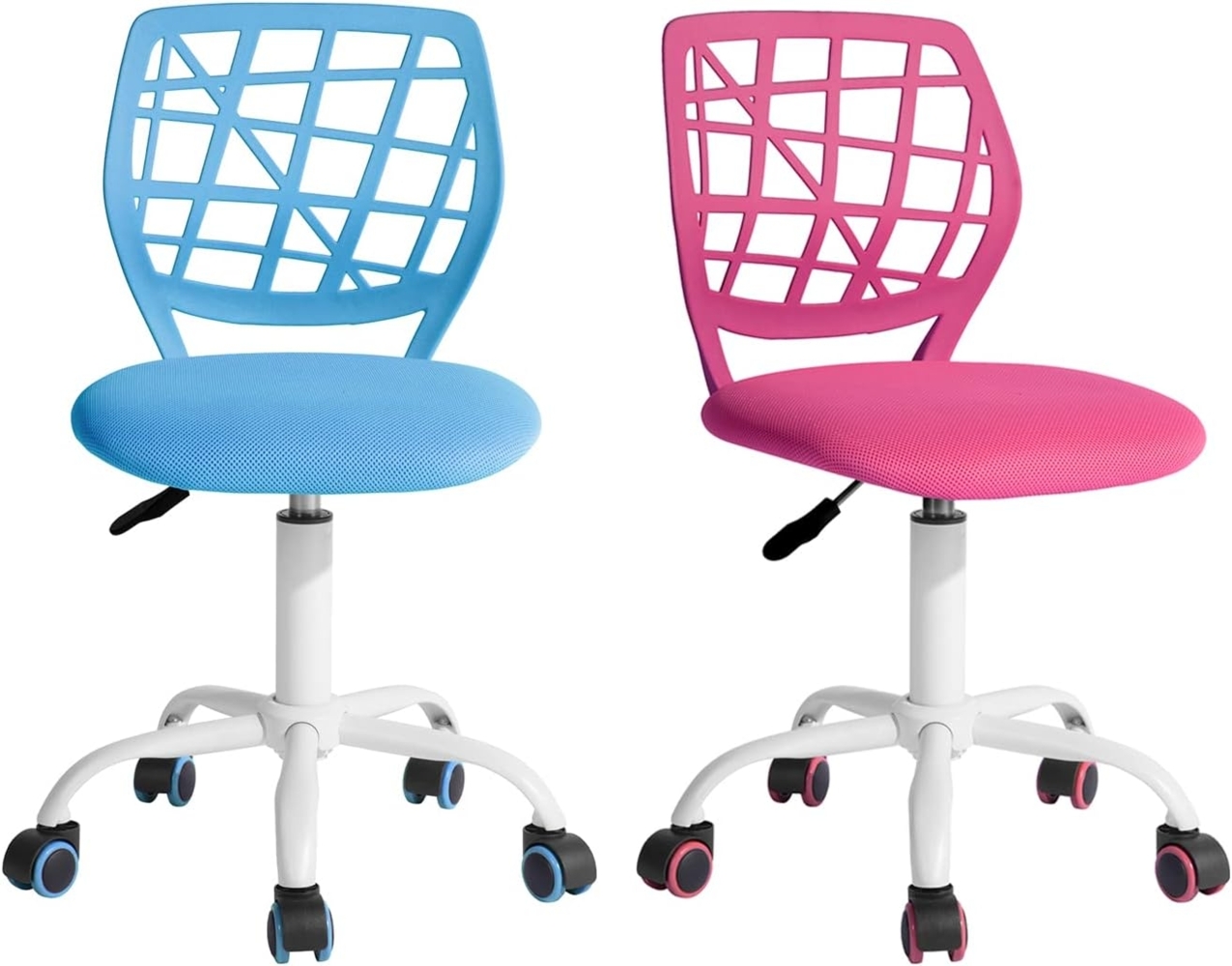 FurnitureR 2Stk Home Office Stuhl Ergonomischer justierbarer Höhendreher Rolling Computer Executive Stuhl für Home Office Arbeitszimmer, Candy Pink Blau Bild 1