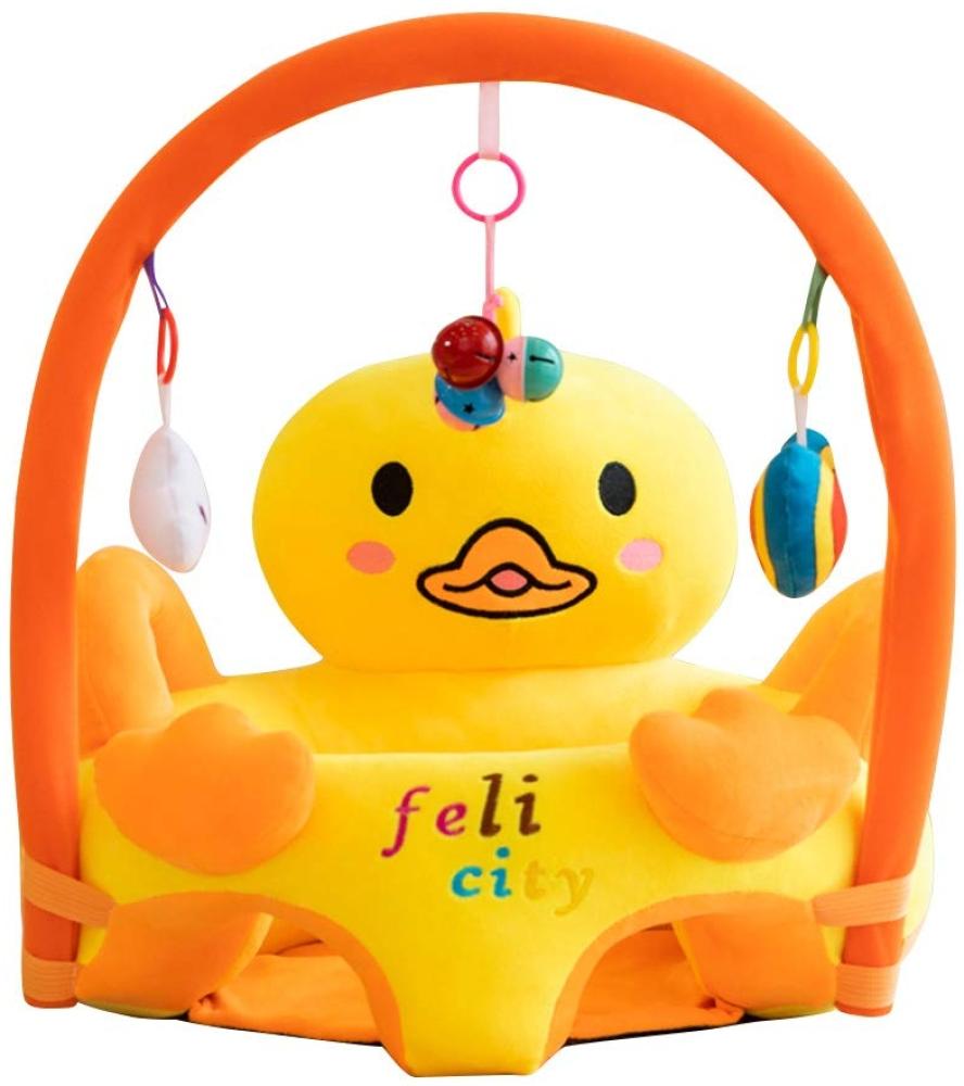 Cartoon Baby Plüsch Stuhl Sofa Infant Learning Sitz Stuhl Baby Spielzeug Support Sitz Training Stützfütterung (Ente mit Stange) Bild 1