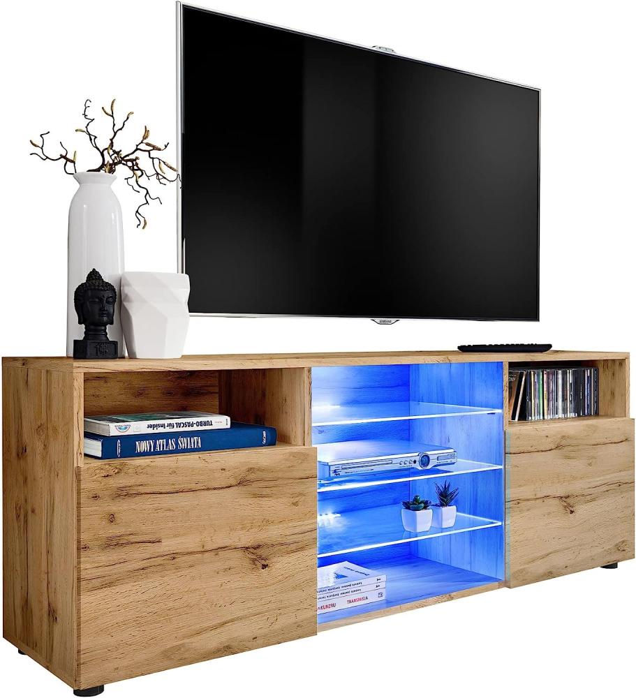 ExtremeFurniture T38 TV Lowboard, Karkasse in Wotan Matt/Front in Wotan Matt ohne LEDs Bild 1