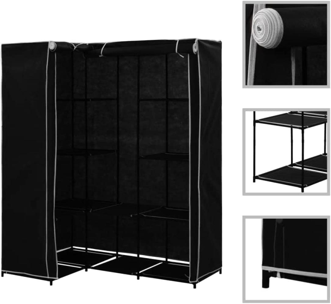 vidaXL Eckkleiderschrank Schwarz 130 x 87 x 169 cm 282449 Bild 1