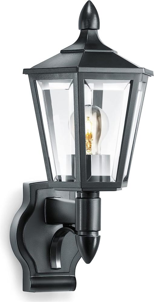 Steinel Außenleuchte L 15 schwarz, E27-Fassung, max. 60 W, Klassische Wandleuchte, Laterne, UV-beständiger Kunststoff Bild 1