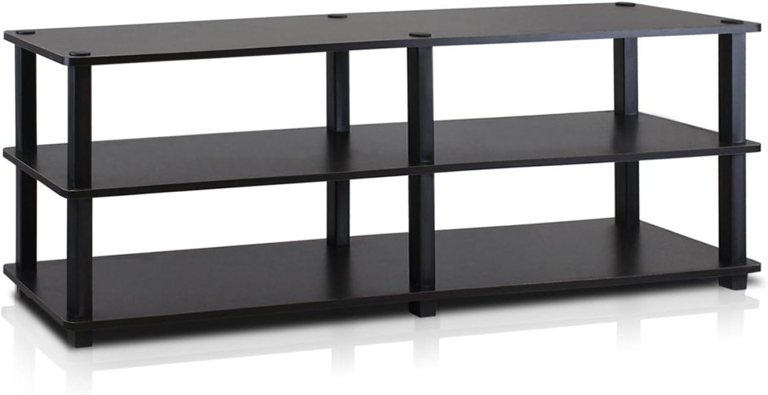 Furinno TV-Regal mit 3 Ebenen, Espresso/Schwarz, 29. 46 x 119. 89 x 39. 12 cm Bild 1