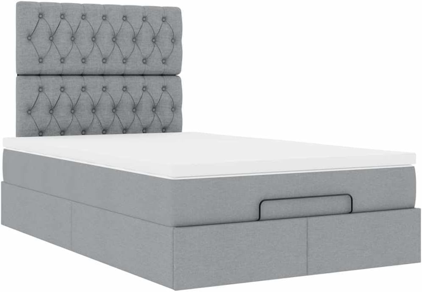 Ottoman-Bett mit Matratze Hellgrau 120x200 cm Stoff 3313230 Bild 1