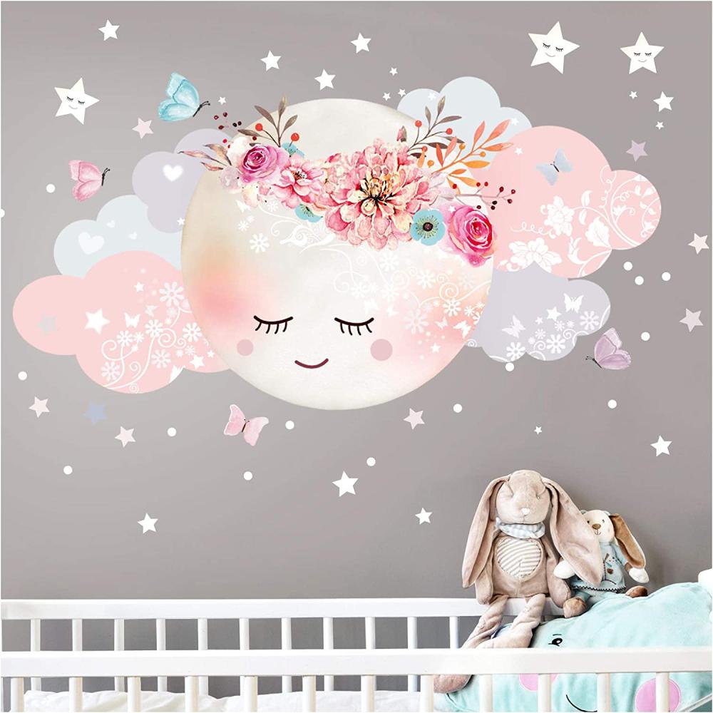 Little Deco Wandsticker 'Mond & Wolken' M - 51 x 26 cm (BxH) Bild 1